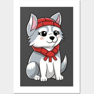 Cute Little Husky, Puppy Posters and Art